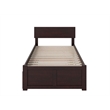 Leo & Lacey Urban Twin Trundle Platform Bed in Espresso