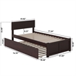 Leo & Lacey Urban Twin Trundle Platform Bed in Espresso