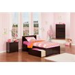 Leo & Lacey Twin Wood Platform Bed with Footboard & Storage Drawers in Espresso