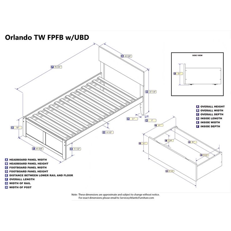 Leo & Lacey Urban Twin Storage Platform Bed in Espresso