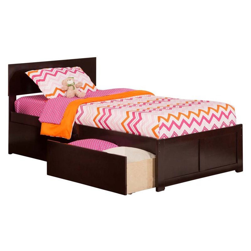 Leo & Lacey Urban Twin Storage Platform Bed in Espresso