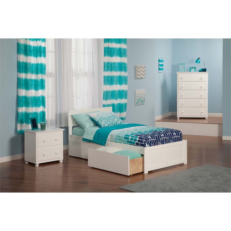 Leo & Lacey Urban Twin Storage Platform Bed in White