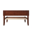 Leo & Lacey Solid Wood Full Platform Bed with USB Charging Station in Walnut