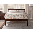 Leo & Lacey Solid Wood Full Platform Bed with USB Charging Station in Walnut