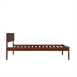 Leo & Lacey Solid Wood Full Platform Bed with USB Charging Station in Walnut