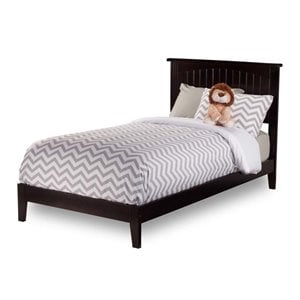 Leo & Lacey Solid Wood Twin XL Platform Bed w/ USB Charger in Espresso