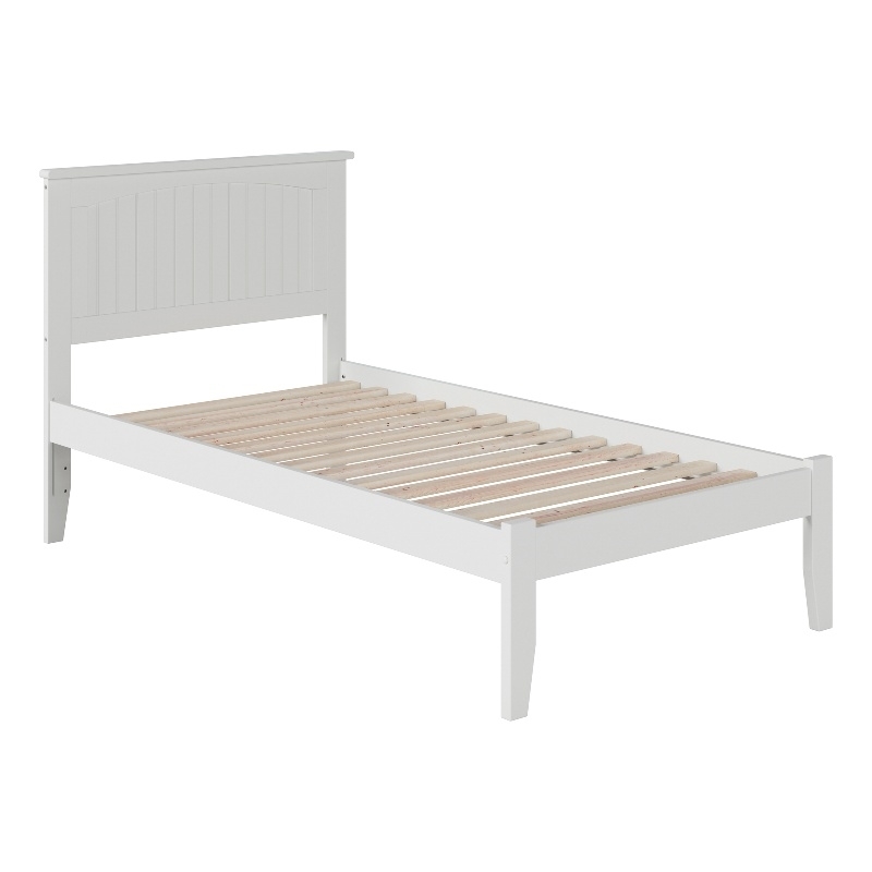 Leo & Lacey Farmhouse Solid Wood Twin XL Platform Bed w/ Attachable USB in White
