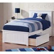 Leo & Lacey 2 Drawers Farmhouse Solid Wood Twin XL Platform Bed in White