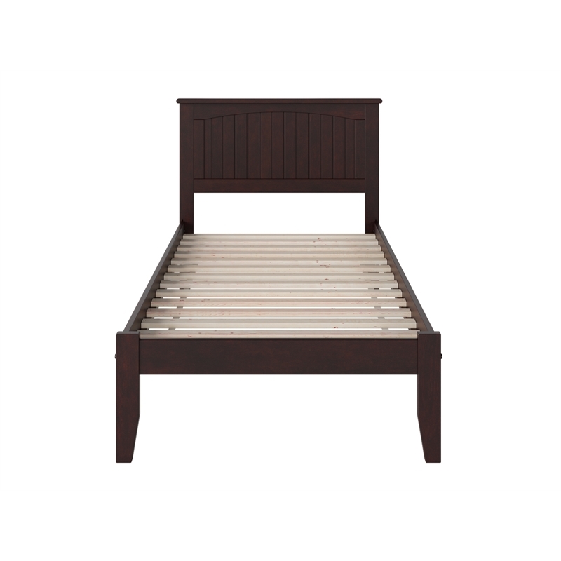 Leo & Lacey Farmhouse Solid Wood Twin Platform Bed w/ Attachable USB in Espresso