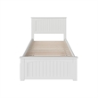 Leo & Lacey Solid Wood Urban Twin Trundle Platform Bed in White