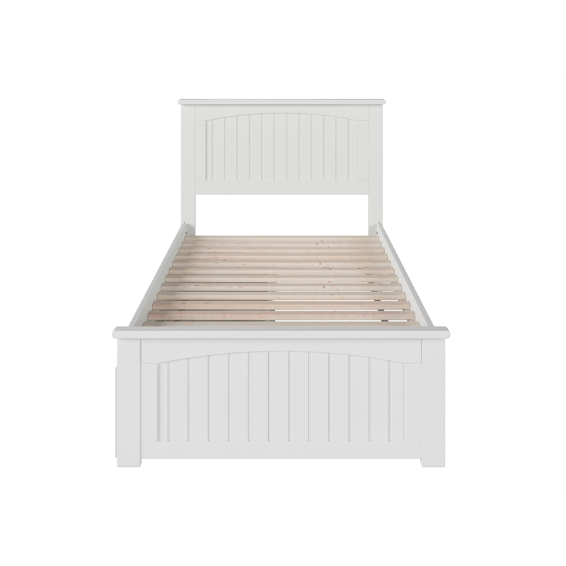 Leo & Lacey 2-Drawer Solid Wood Urban Twin Storage Platform Bed in White