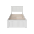 Leo & Lacey Twin Wood Platform Bed with Matching Footboard and Drawers in White