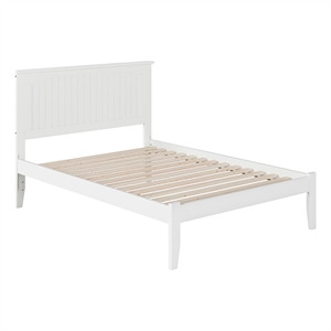 Leo & Lacey Farmhouse Solid Wood Full Platform Bed w/ USB Charger in White