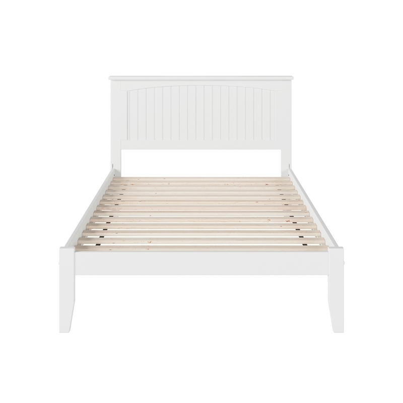 Leo & Lacey Farmhouse Solid Wood Full Platform Bed w/ USB Charger in White