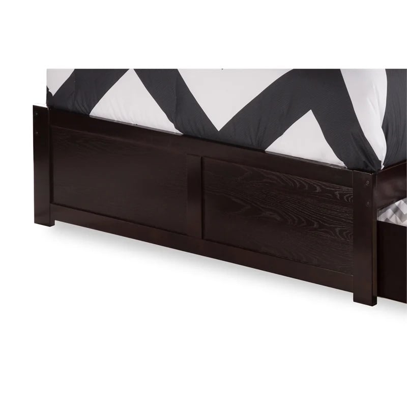 Leo & Lacey Farmhouse Solid Wood Full Storage Platform Bed in Espresso