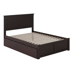 Leo & Lacey Farmhouse Solid Wood Full Storage Platform Bed in Espresso