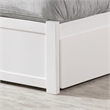 Leo & Lacey Full Wood Platform Bed w/Footboard & Storage Drawers in White