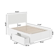 Leo & Lacey Full Wood Platform Bed w/Footboard & Storage Drawers in White