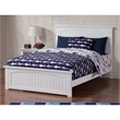 Leo & Lacey Solid Wood Full Panel Bed with USB Charging Station in White