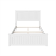 Leo & Lacey Solid Wood Full Panel Bed with USB Charging Station in White