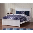Leo & Lacey Solid Wood Full Panel Bed with USB Charging Station in White