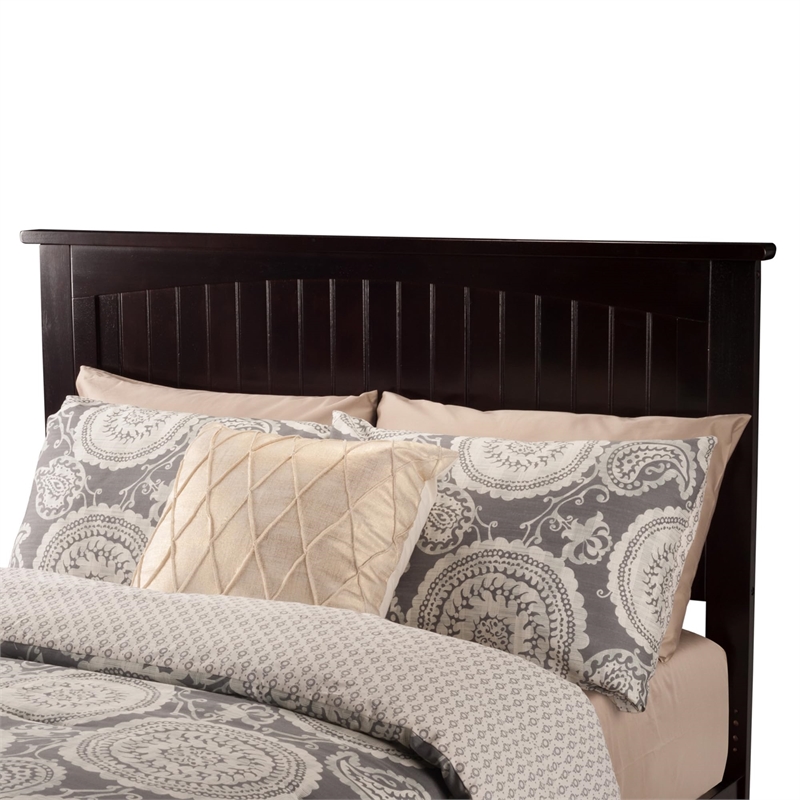 Leo & Lacey Solid Wood Queen Platform Bed with USB Charger in Espresso