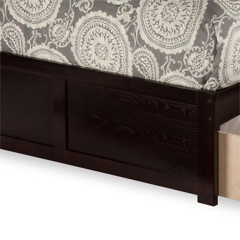 Leo & Lacey Queen Storage Platform Bed in Espresso