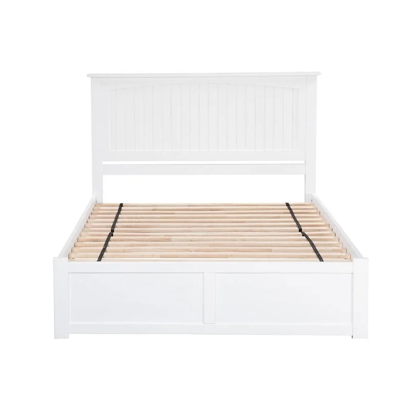 Leo & Lacey 2-Drawer Solid Wood Urban Queen Storage Platform Bed in White