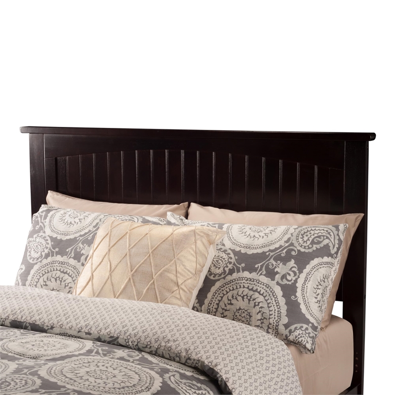 Leo & Lacey Farmhouse Solid Wood King Platform Bed with USB Charger in Espresso