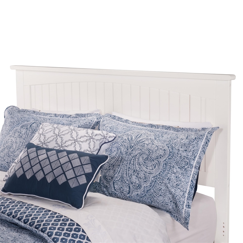 Leo & Lacey Farmhouse Solid Wood King Platform Bed with Attachable USB in White