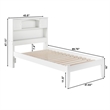 Leo & Lacey Solid Wood Twin XL Platform Bed w/ USB Charging Station in White