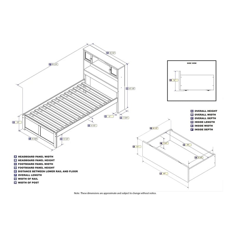 Leo & Lacey Transitional Solid Wood Urban Twin XL Storage Platform Bed in White