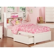Leo & Lacey Transitional Solid Wood Urban Twin XL Storage Platform Bed in White
