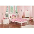 Leo & Lacey Solid Wood Twin Platform Bed with USB Charging Station in White