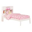 Leo & Lacey Solid Wood Twin Platform Bed with USB Charging Station in White