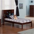 Leo & Lacey Solid Wood Twin Platform with USB Charging Station in Walnut