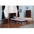 Leo & Lacey Solid Wood Twin Platform with USB Charging Station in Walnut