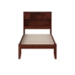 Leo & Lacey Solid Wood Twin Platform with USB Charging Station in Walnut