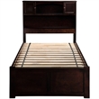 Leo & Lacey Transitional Solid Wood Twin Trundle Platform Bed in Espresso