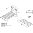Leo & Lacey Transitional Solid Wood Twin Trundle Platform Bed in Espresso