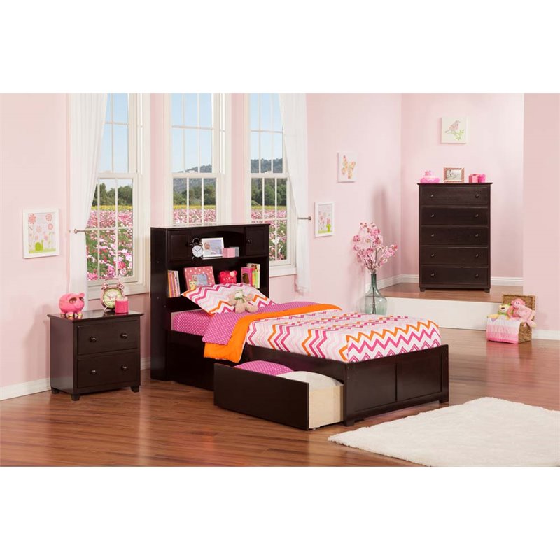 Leo & Lacey Urban Twin Storage Platform Bed in Espresso
