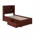 Leo & Lacey Transitional Solid Wood Twin Storage Platform Bed in Walnut