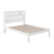 Leo & Lacey Solid Wood Full Platform Bed with USB Charging Station in White