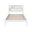 Leo & Lacey Solid Wood Full Platform Bed with USB Charging Station in White