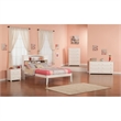 Leo & Lacey Solid Wood Full Platform Bed with USB Charging Station in White