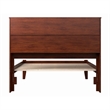 Leo & Lacey Solid Wood Full Platform Bed w/ USB Charging Station in Walnut