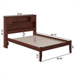 Leo & Lacey Solid Wood Full Platform Bed w/ USB Charging Station in Walnut