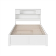 Leo & Lacey Transitional Solid Wood Full Bed with Twin Trundle in White