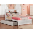 Leo & Lacey Transitional Solid Wood Full Bed with Twin Trundle in White