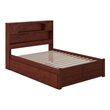 Leo & Lacey Transitional Solid Wood Full Trundle Platform Bed in Walnut